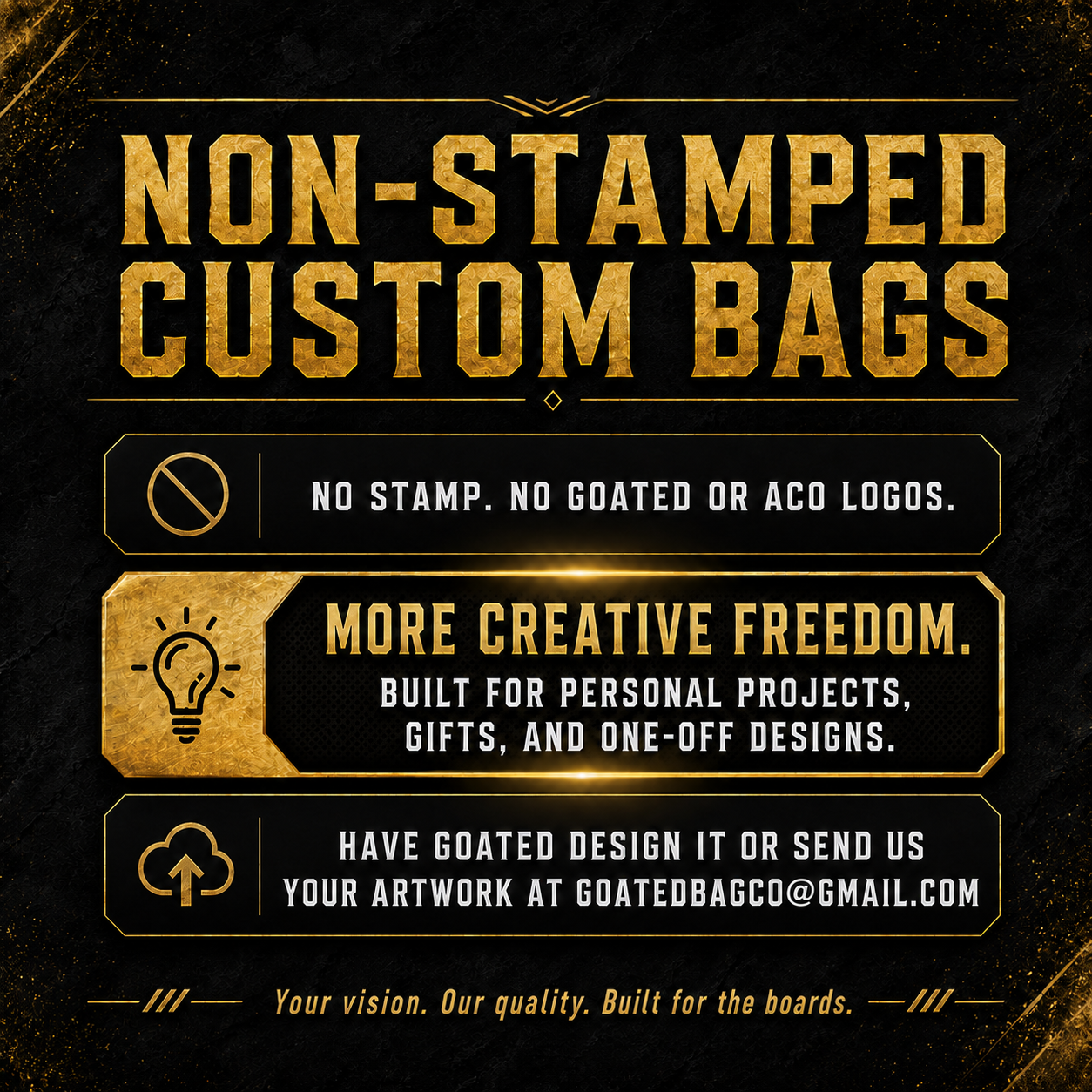 NON-STAMPED CUSTOM BAG DESIGN